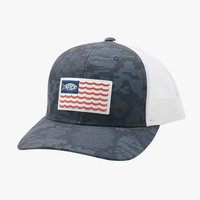 Gorra AFTCO Canton Trucker Hat - Black Digi Camo