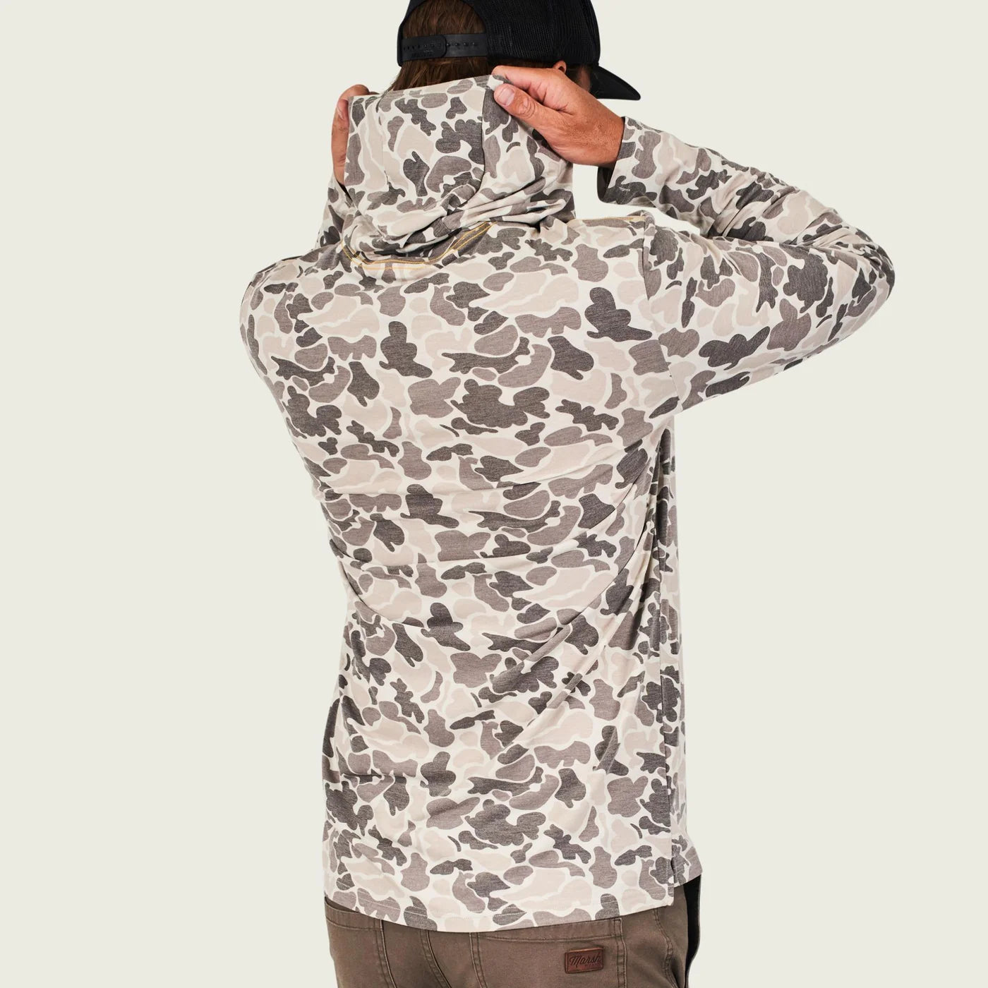 Playera Marsh Wear Buxton Tech Hoodie - Stone Mallard Camo