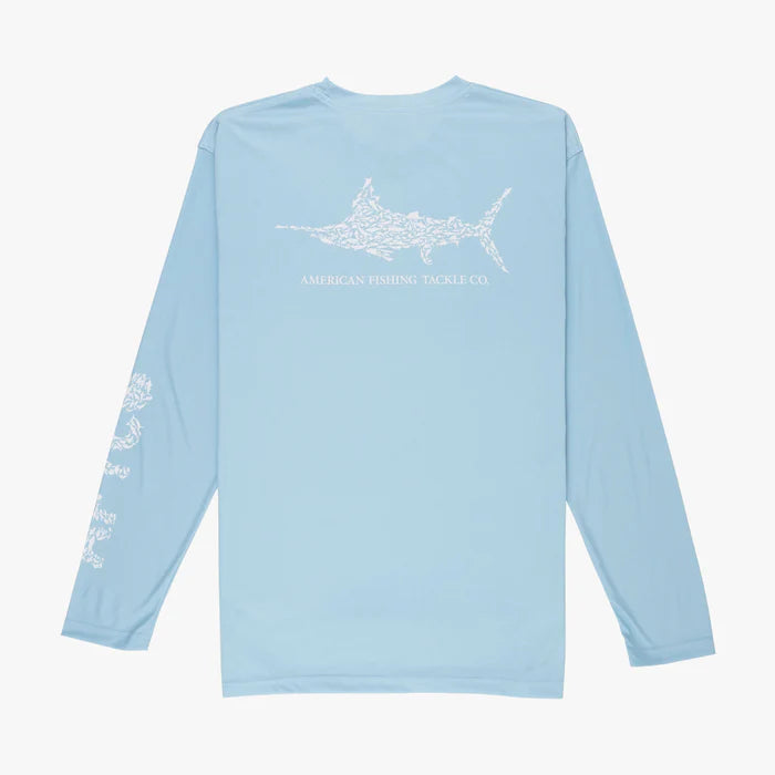 Playera Aftco Jigfish LS Performance Shirt - Sky Blue