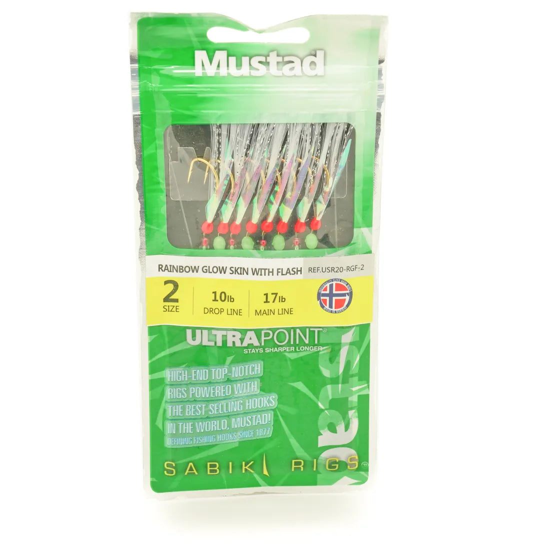 Sabiki Mustad Rainbow Glow Skin With Flash