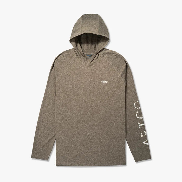Playera Aftco Samurai Sun Protection Hoodie - Sepia Heather