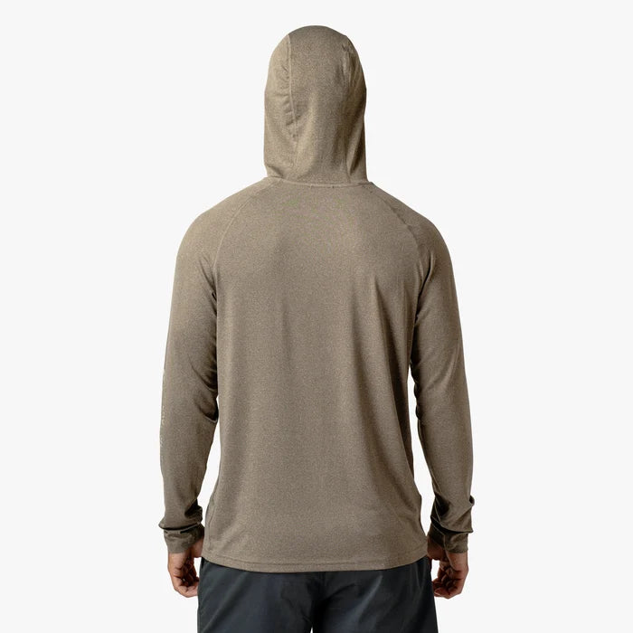 Playera Aftco Samurai Sun Protection Hoodie - Sepia Heather