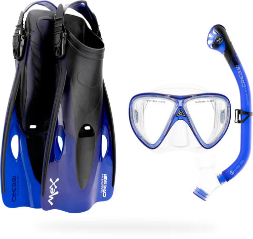 Combo Visor Aleta y Snorkel Cressi Mex Pro Dry