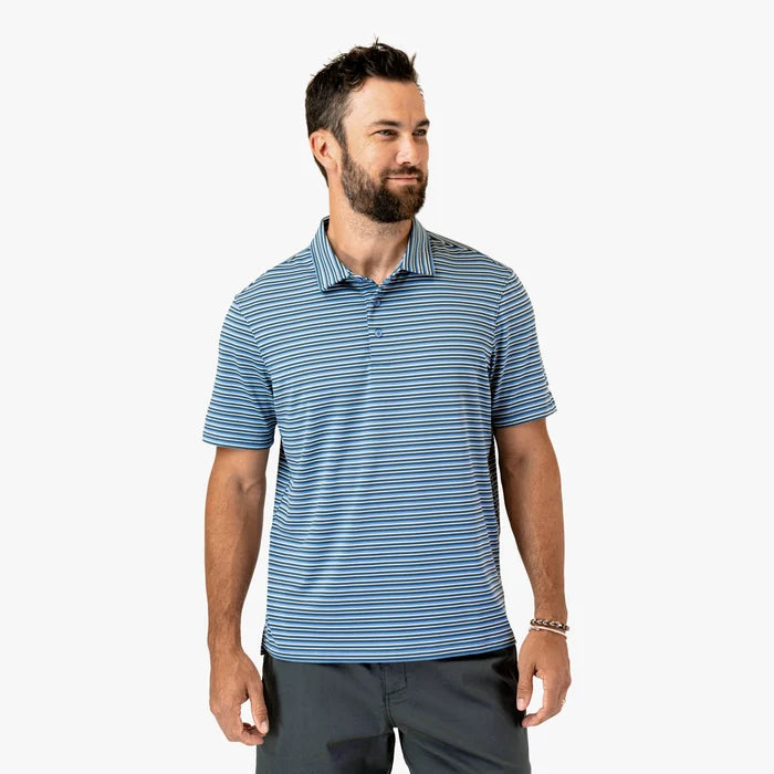 Playera Aftco Link SS Performance Polo - Stargazer Blue