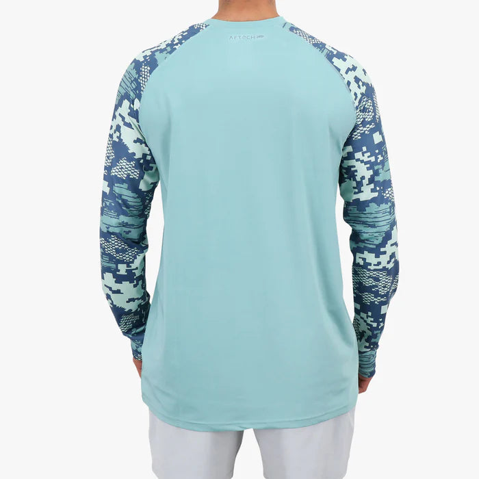 Playera Aftco Tactical Camo LS Performance Shirt - Teal Digi Camo