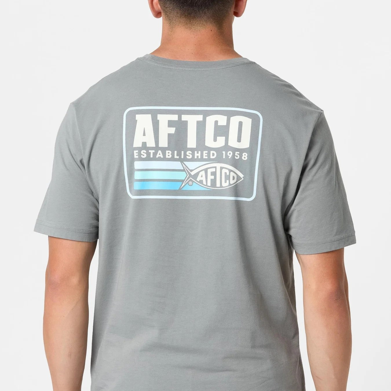 Playera Aftco Strype Short Sleeve Pocket Shirt - Cement